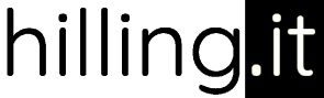 Logo HillingIT: Schriftzug hilling.it in Schwarz und Weiß.