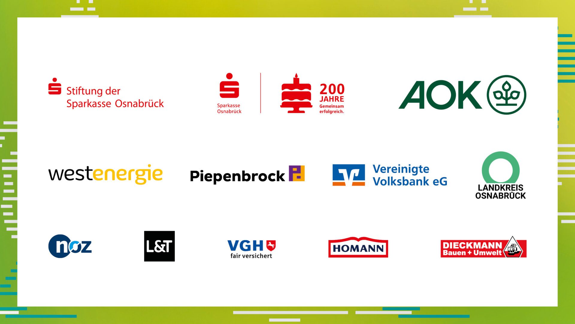 Website-Spnsorenpyramide_TdN_1189x669px_2025-08-01_01 Sponsorenpyramide: Logos von Sparkasse Osnabrück, AOK, Westenergie, Piepenbrock, Vereinigte Volksbank, Landkreis Osnabrück u.a.